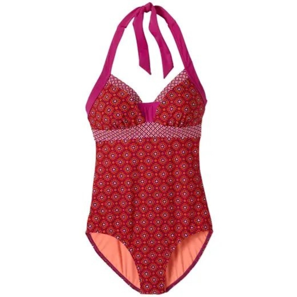 prAna‎ Isla One-Piece Swimsuit Women S Geometric Halter Boho Resort Vacation
